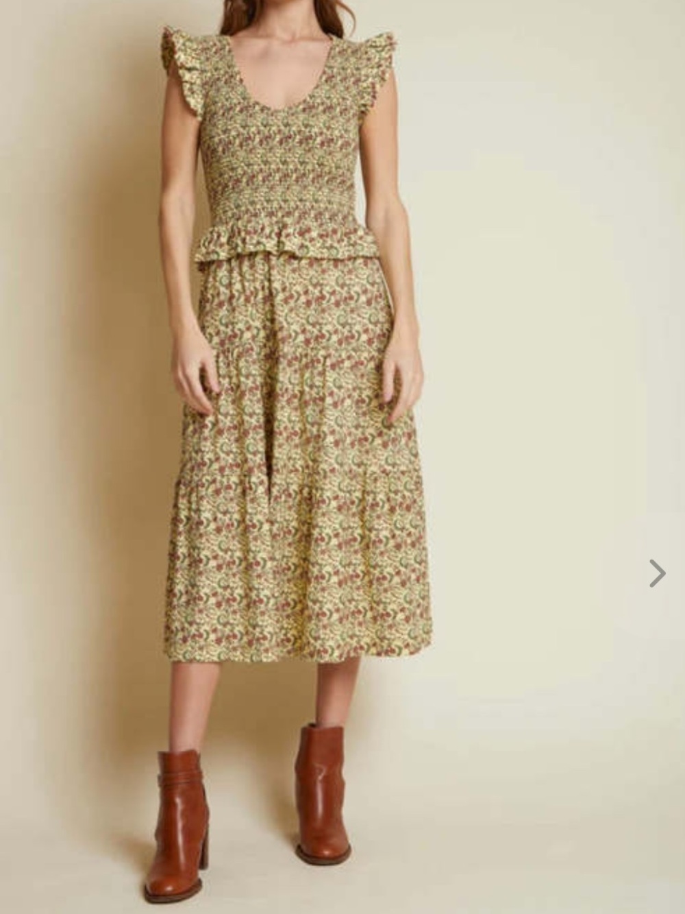 Nation LTD Fabienne smocked midi dress